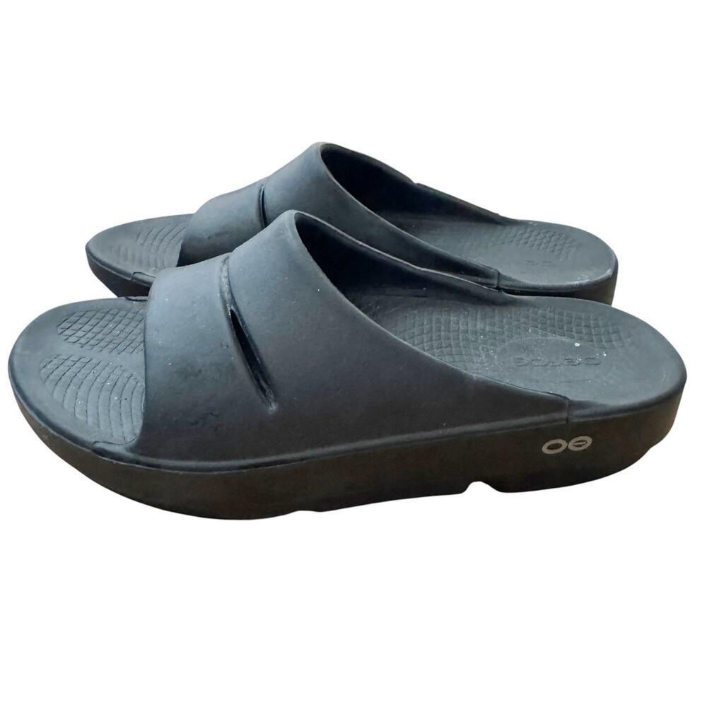 Oofos Ooahh Unisex Recovery Slide Sandal Cushy Black 6M/8W